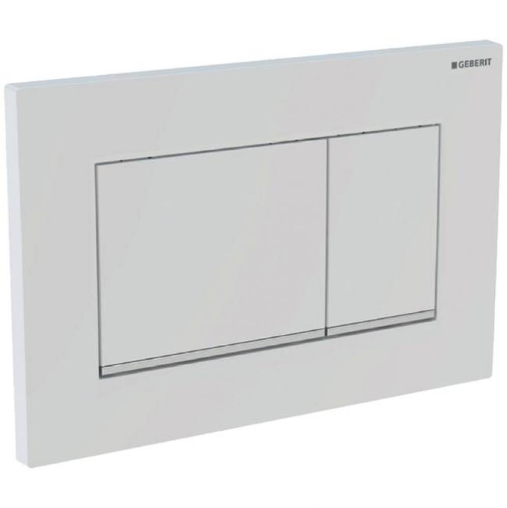Geberit showroom actuator plate Sigma30, dual flush: white / bright chrome / white