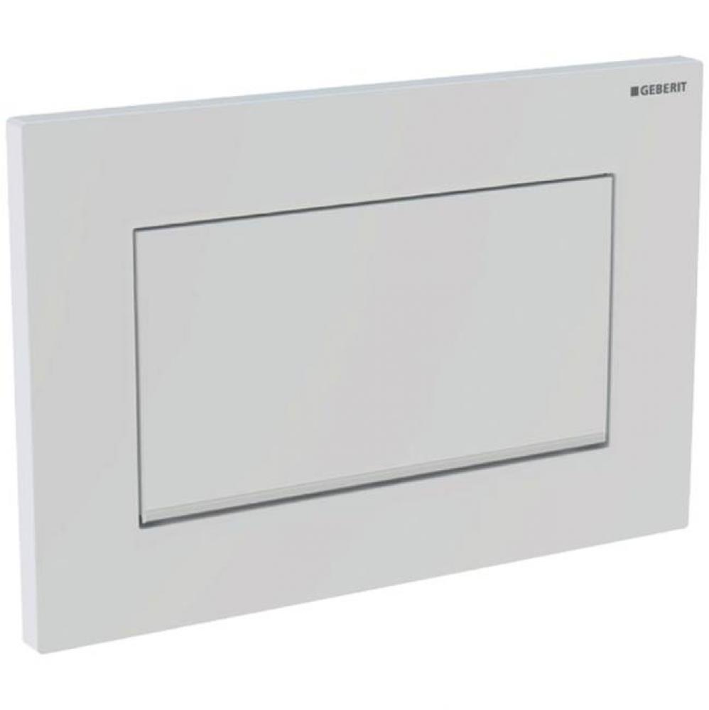 Geberit showroom actuator plate Sigma30, stop-and-go flush: white / bright chrome / white