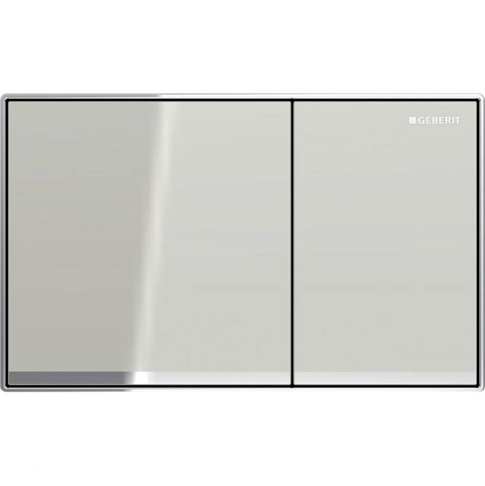 Geberit Sigma60 actuator plate for dual flush, square, surface-even: Buttons: sand grey, Design st