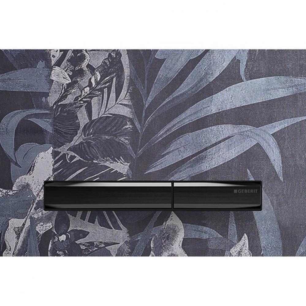 Geberit Sigma50 actuator plate for dual flush, square, metal colour black chrome: Base plate and b