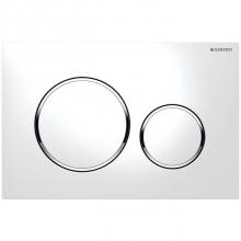 Geberit 115.882.KJ.1 - Geberit Sigma20 actuator plate for dual flush, round: Plate and buttons: white, Design rings: brig