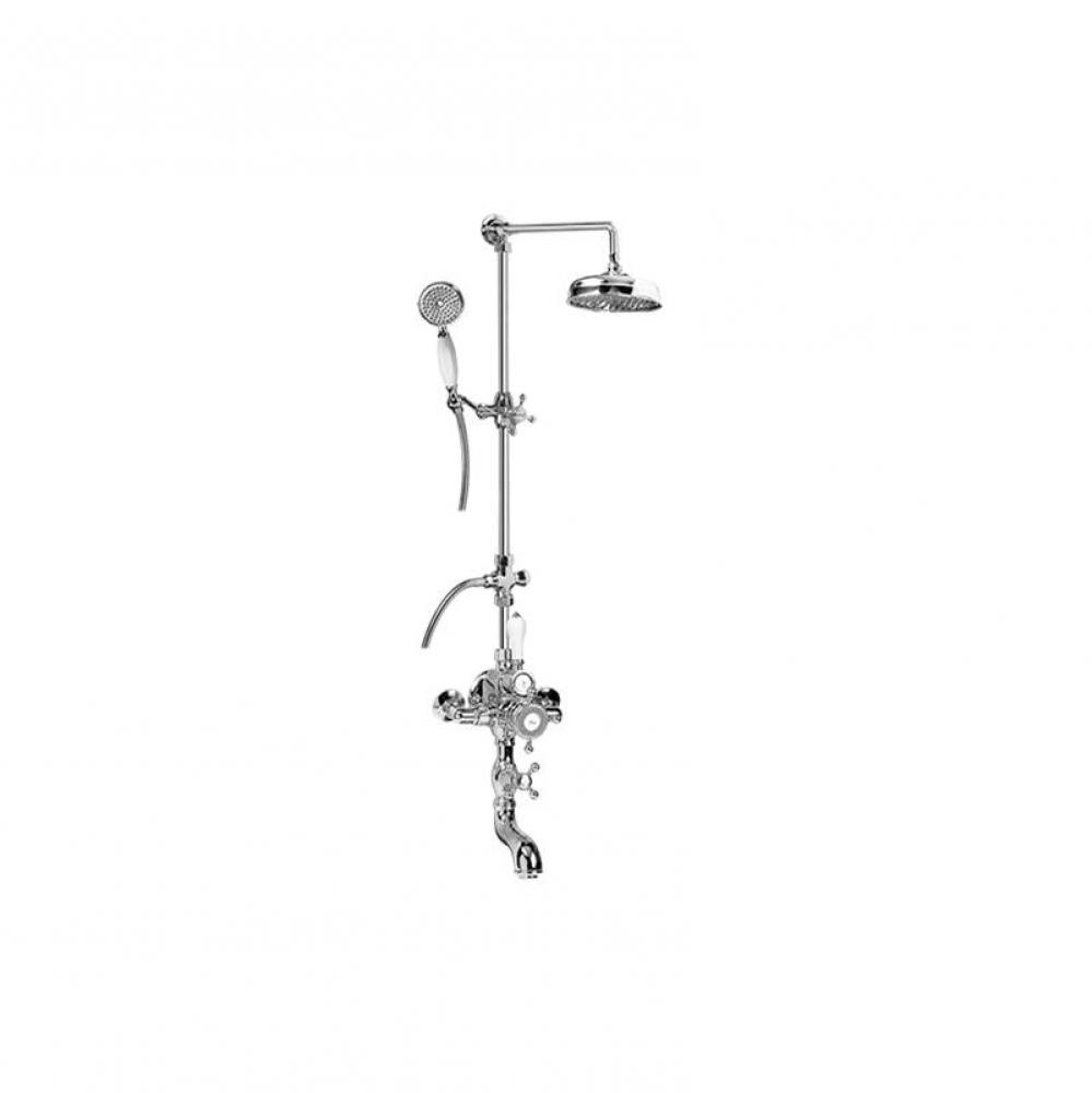 Exposed Thermostatic Tub and Shower System w/Handshower (Rough & Trim)