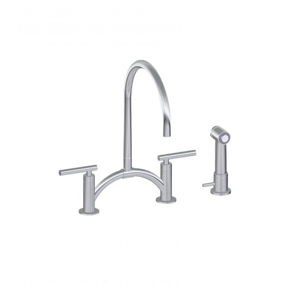 Bridge Kitchen Faucet with Independent Side Spray