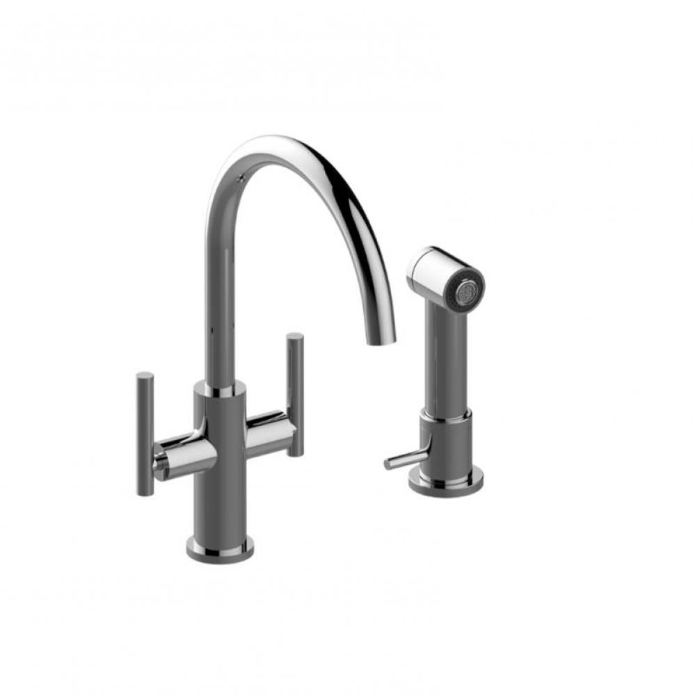 Single-Hole Two-Handle Bar/Prep Faucet with Independent Side Spray