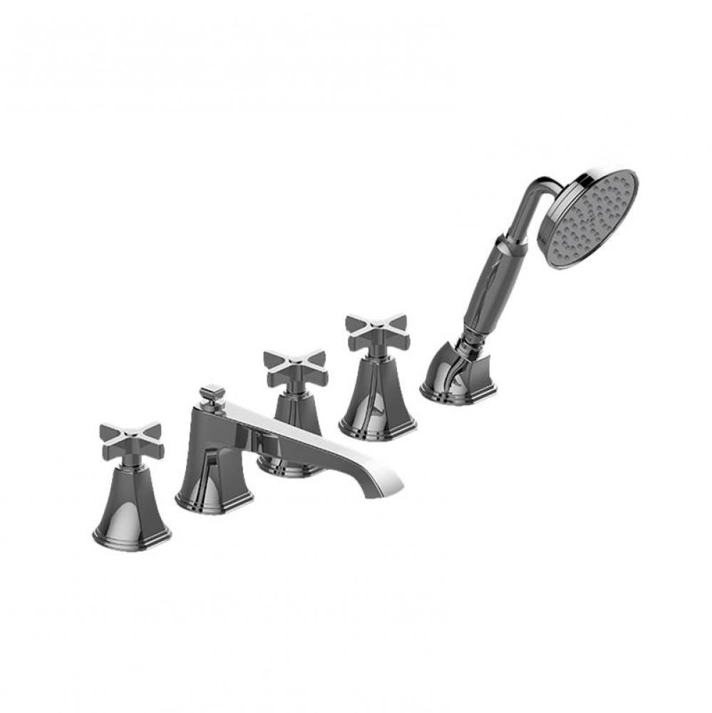 Finezza UNO Roman Tub Set w/Handshower w/Cross Handle (Rough and Trim)