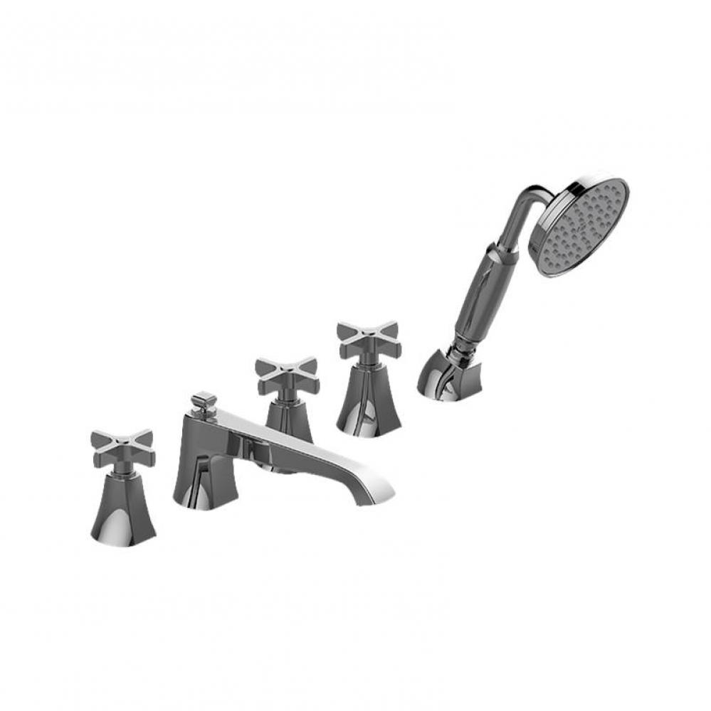 Finezza DUE Roman Tub Set w/Handshower w/Cross Handle (Rough and Trim)