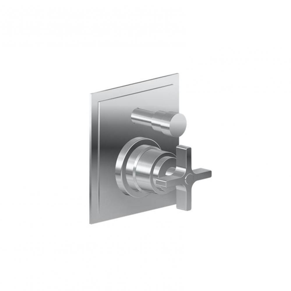 Finezza Pressure Balancing Valve Trim with Cross Handle and Diverter