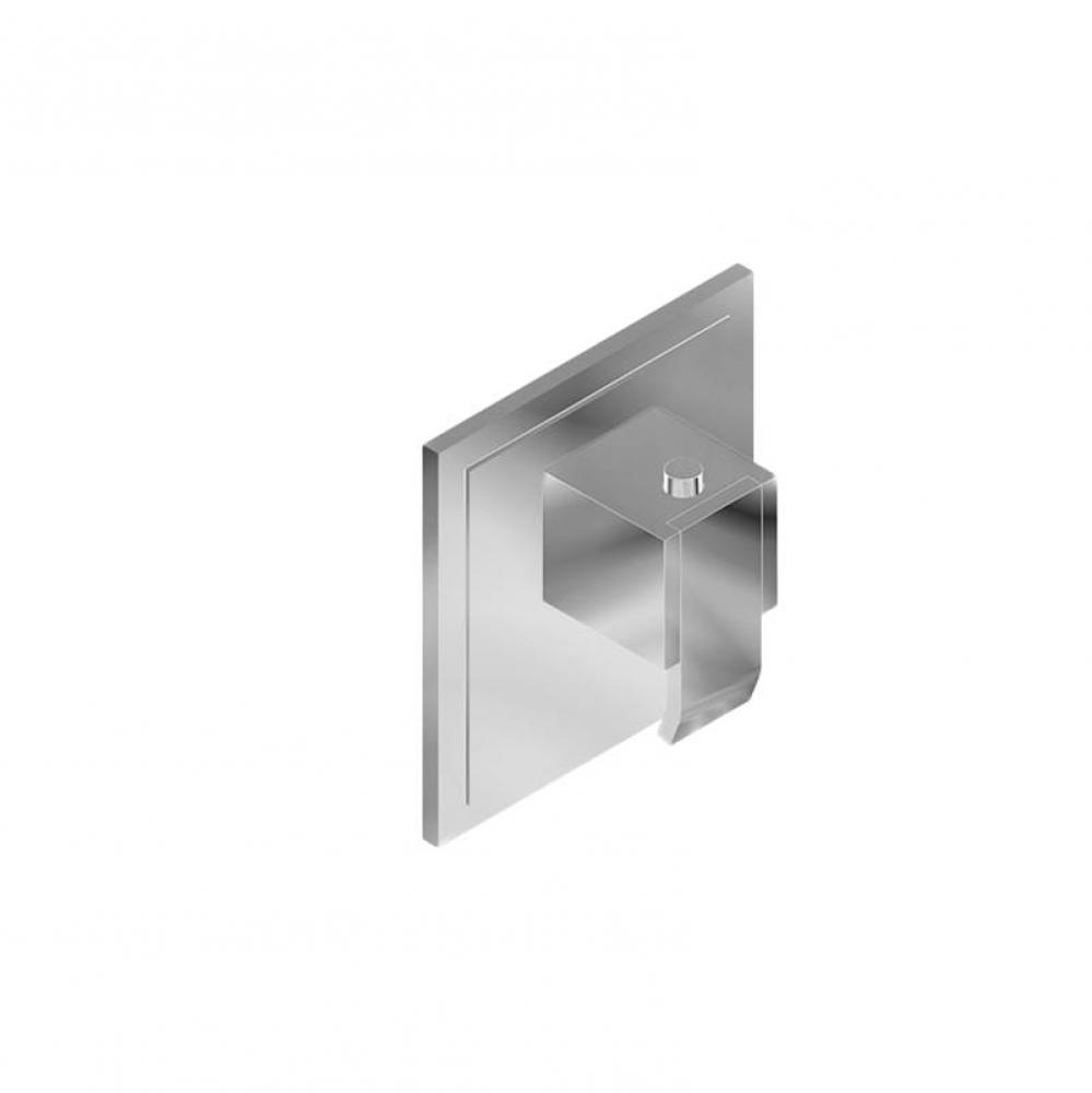M-Series Transitional Square Thermostatic Trim Plate with Qubic Handle