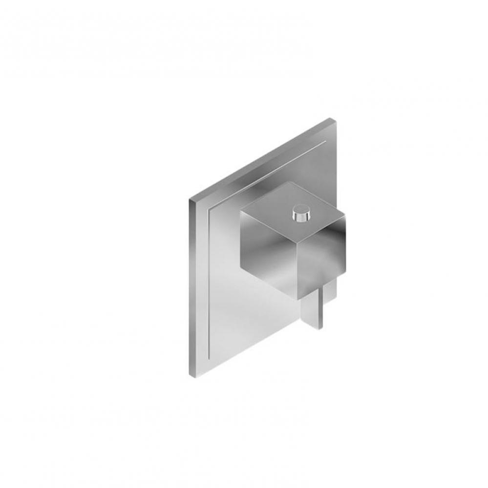 M-Series Transitional Square Thermostatic Trim Plate with Qubic Handle