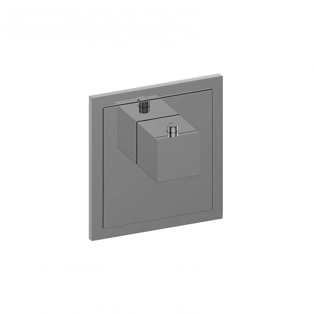 M-Series Transitional Square Thermostatic Trim Plate with Square Handle