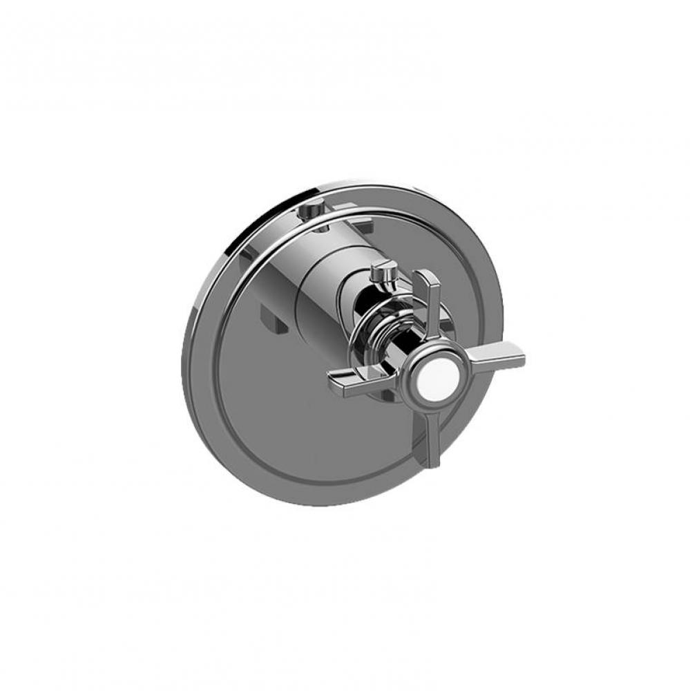 M-Series Transitional Thermostatic Trim Plate with Cross Handle
