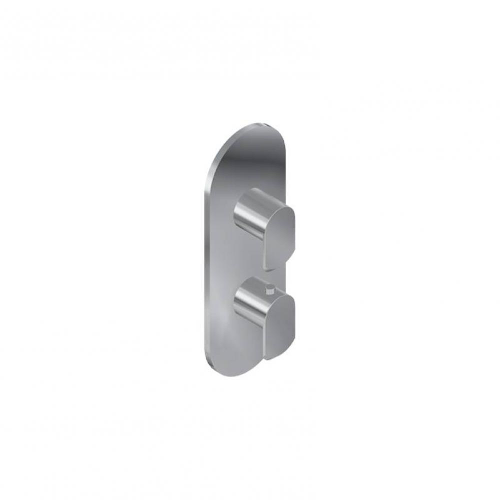 M-Series Round 2-Hole Trim Plate with Phase Handles (Vertical Installation)