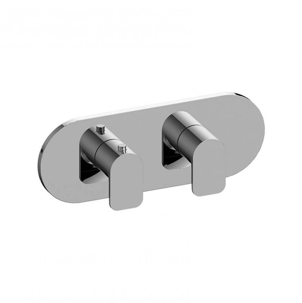 M-Series Round Thermostatic 2-Hole Trim Plate and Handle (Horizontal Installation)