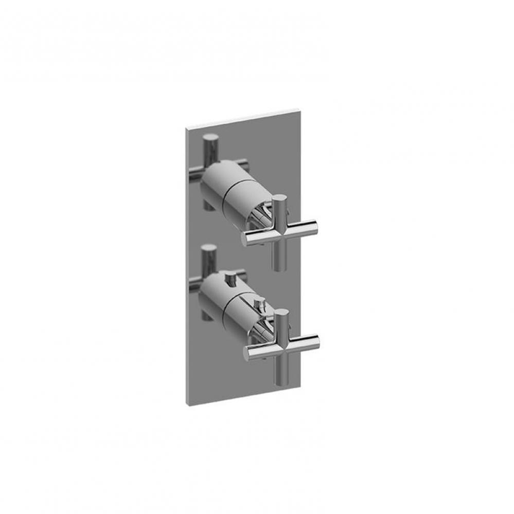 M-Series Square 2-Hole Trim Plate with Terra Handles (Vertical Installation)