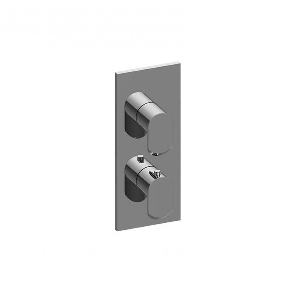 M-Series Square 2-Hole Trim Plate with Phase Handles (Vertical Installation)