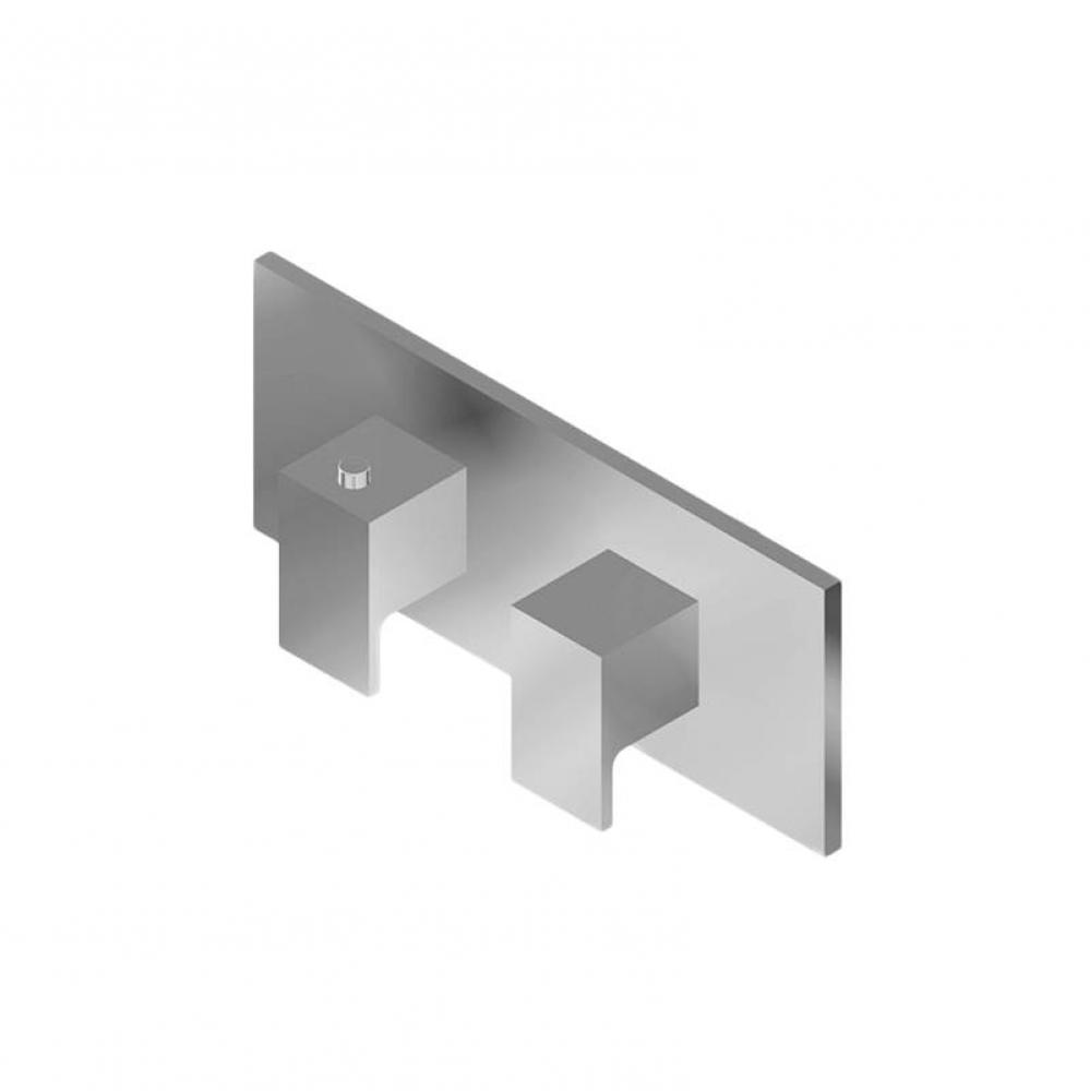 M-Series Square Thermostatic 2-Hole Trim Plate w/Solar Handle (Horizontal Installation)