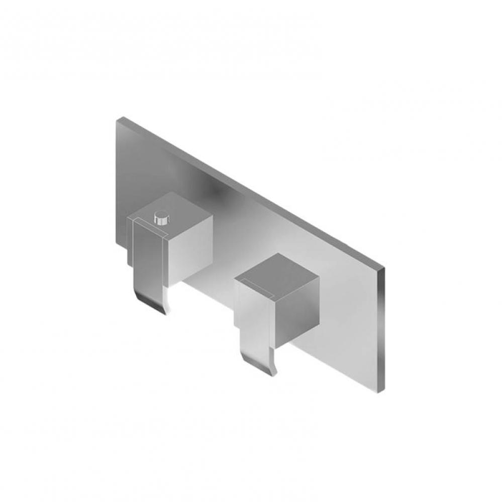 M-Series Square Thermostatic 2-Hole Trim Plate w/Qubic Handle (Horizontal Installation)