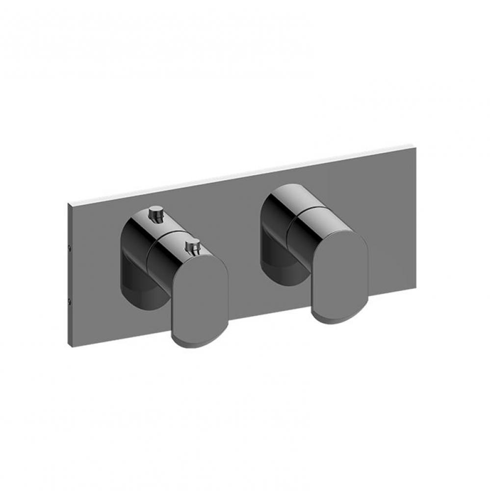 Phase Square M-Series Valve Trim with Two Handles (Horizontal Orientation)