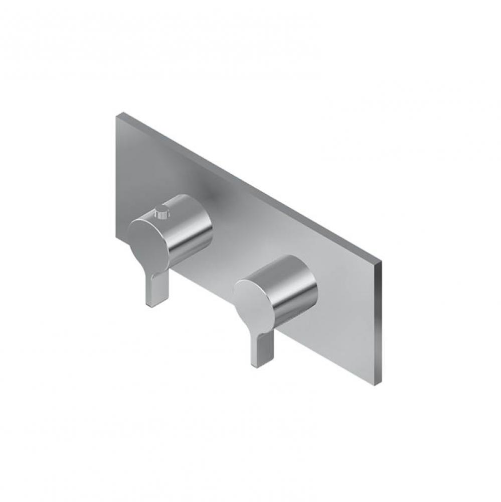 M-Series Square 2-Hole Trim Plate with Terra Handles (Horizontal Installation)