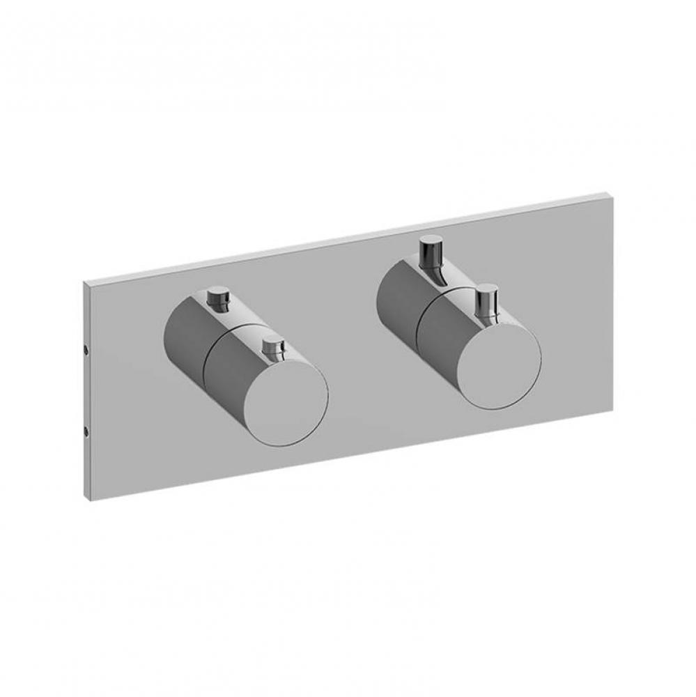 M-Series Square 2-Hole Trim Plate with Round Handles (Horizontal Installation)