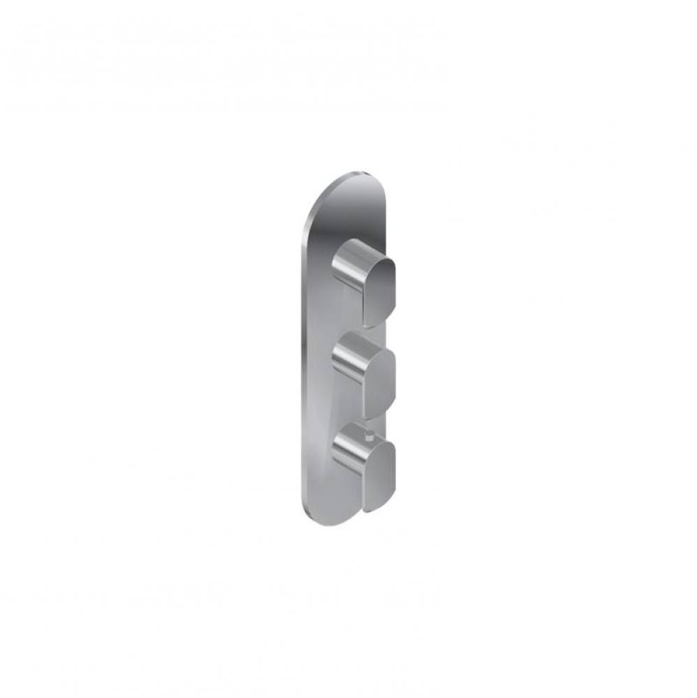 M-Series Round 3-Hole Trim Plate with Phase Handles (Vertical Installation)