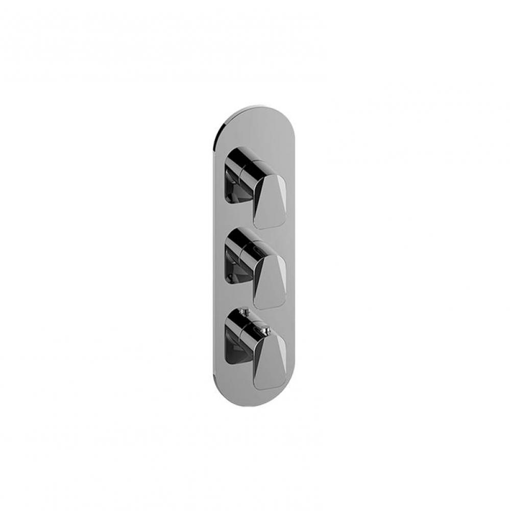 M-Series Round Thermostatic 3-Hole Trim Plate and Handle (Trim Only)