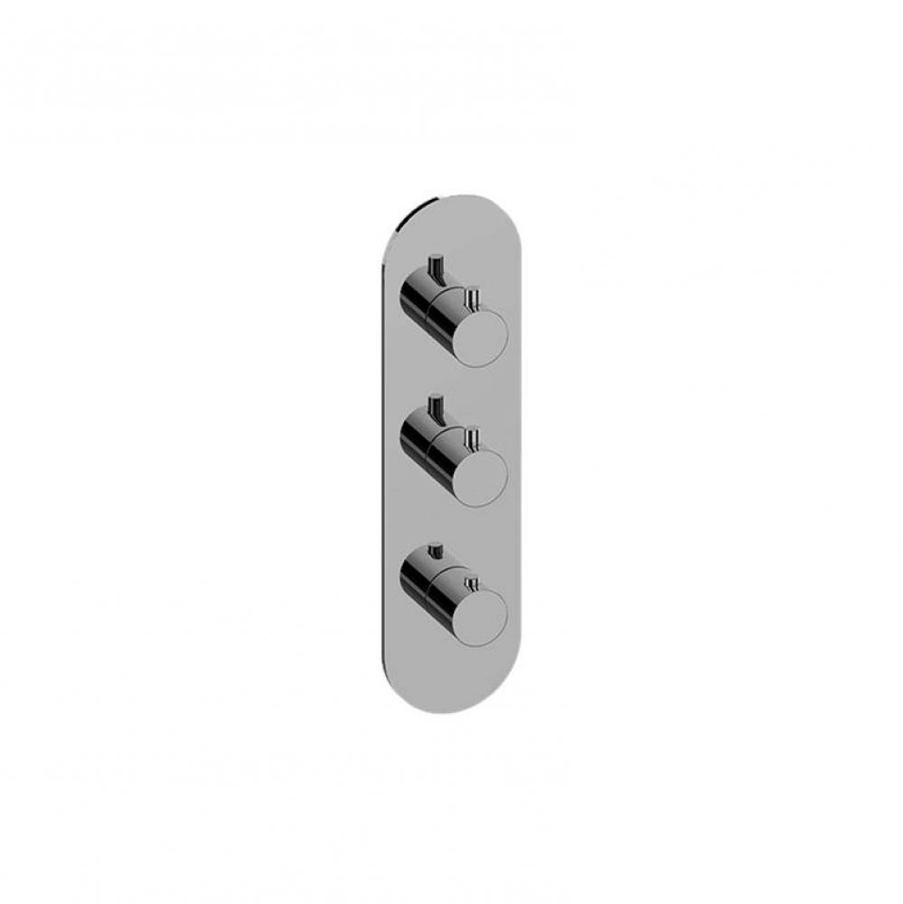 M-Series Round Thermostatic 3-Hole Trim Plate and Handle (Trim Only)
