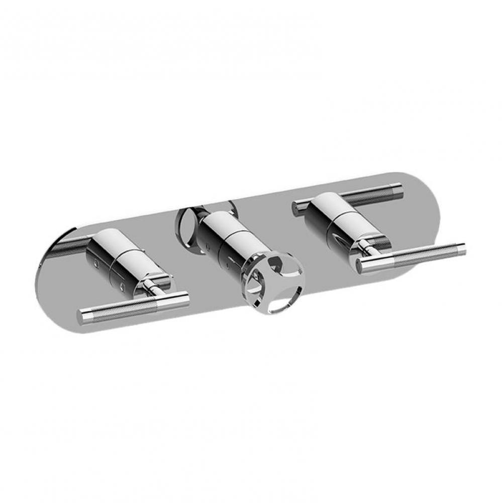 M-Series Round 3-Hole Trim Plate with Harley Handles (Horizontal Installation)