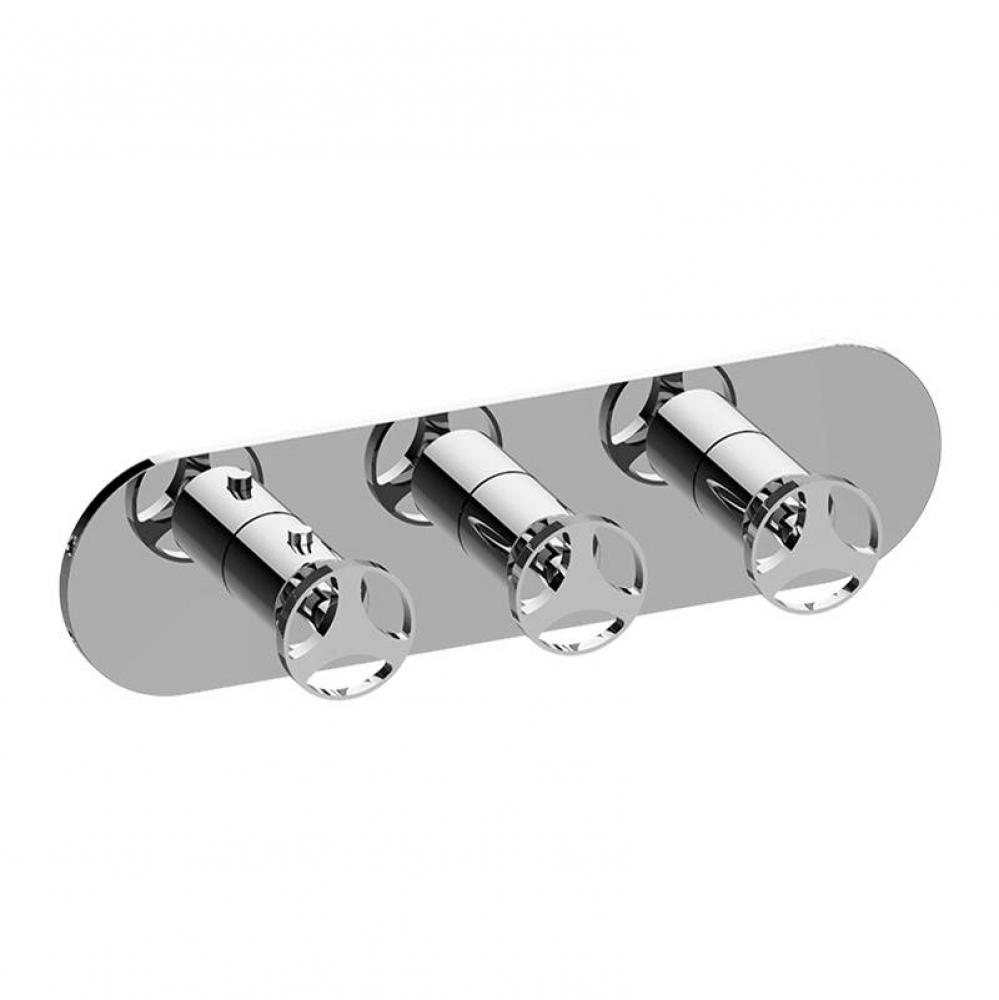 M-Series Round 3-Hole Trim Plate with Harley Handles (Horizontal Installation)