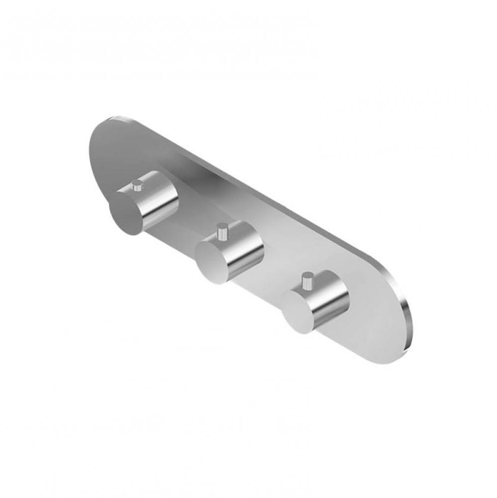 M-Series Round Thermostatic 3-Hole Trim Plate and Handle (Horizontal Installation)