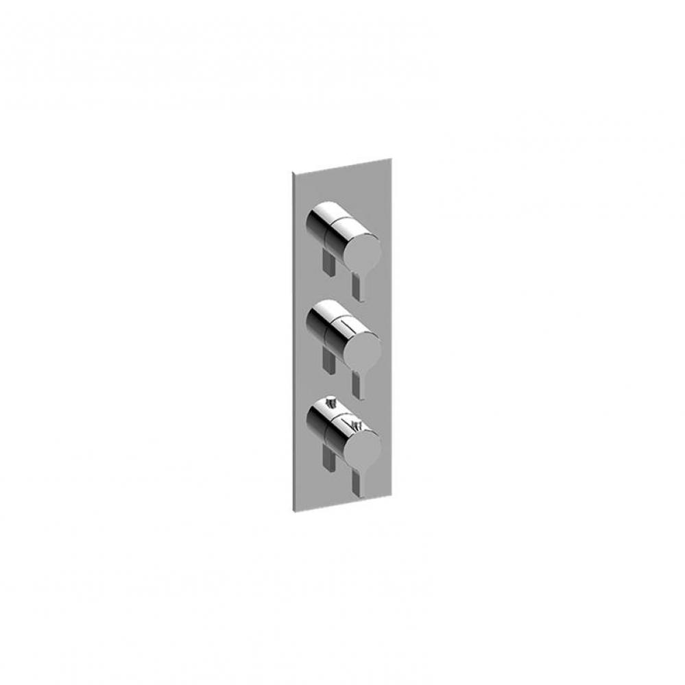 M-Series Square 3-Hole Trim Plate with Terra Handles (Vertical Installation)