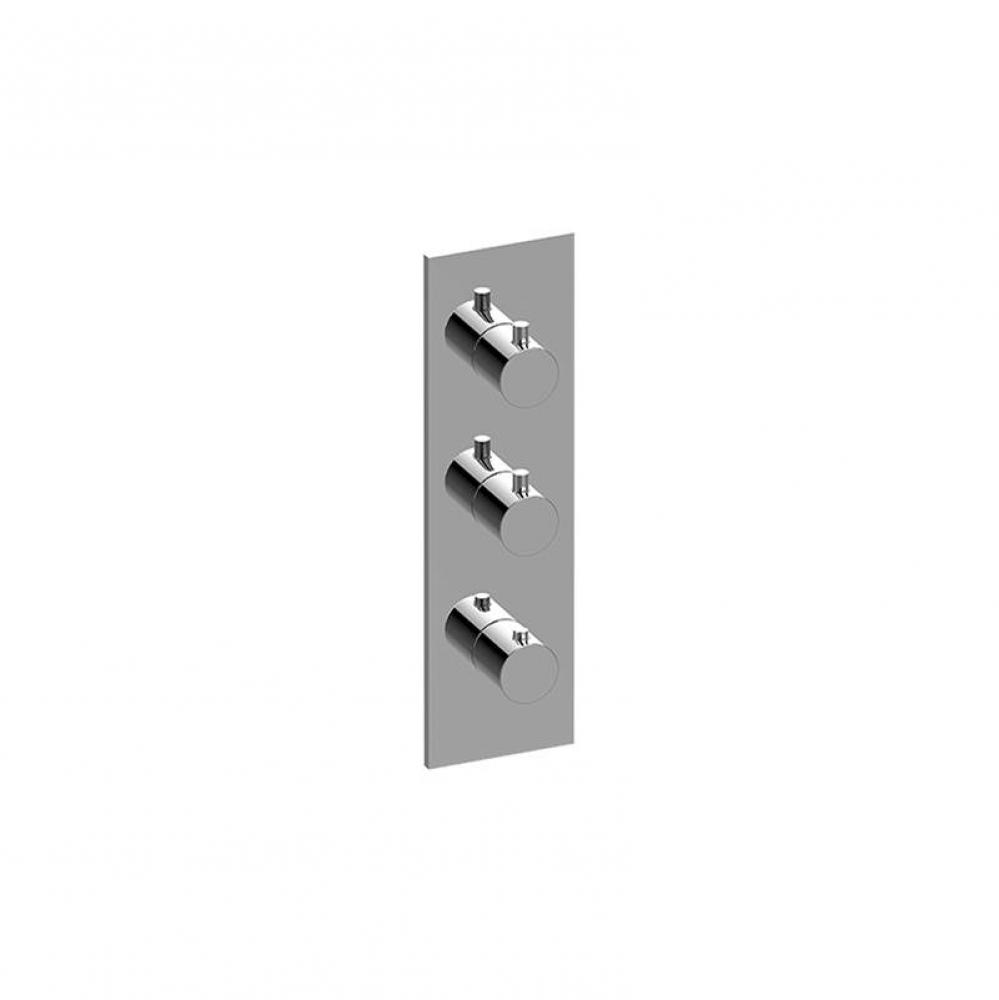 M-Series Square 3-Hole Trim Plate with Round Handles (Vertical Installation)