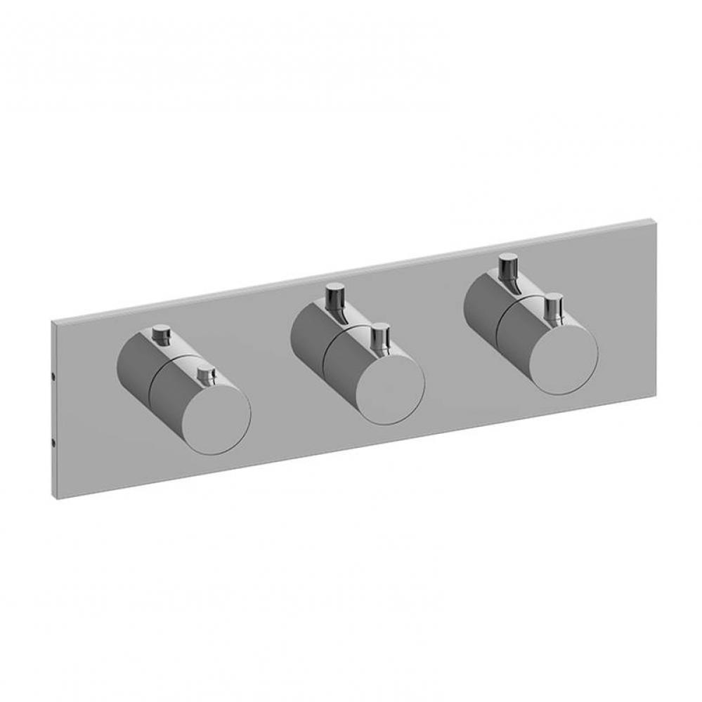 M-Series Square 3-Hole Trim Plate with Round Handles (Horizontal Installation)