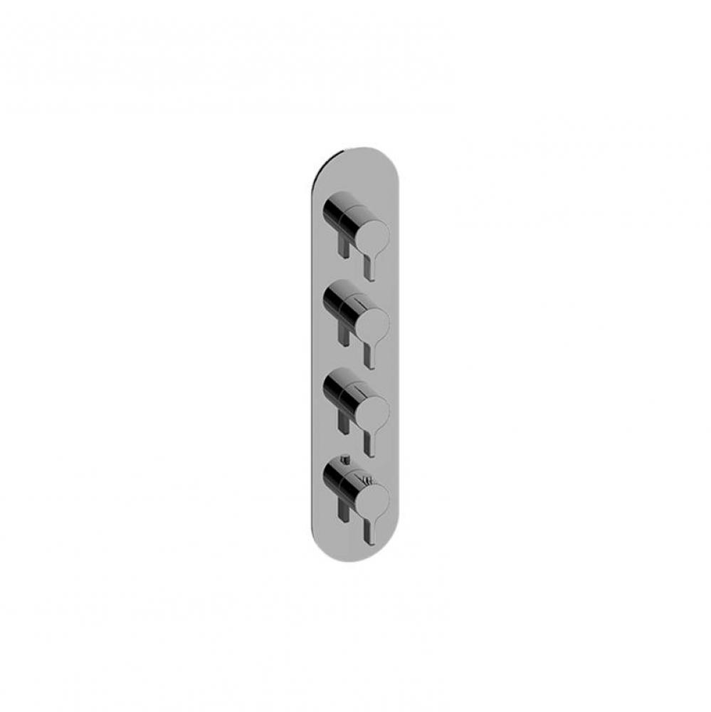 M-Series Round 4-Hole Trim Plate with Terra Handles (Vertical Installation)