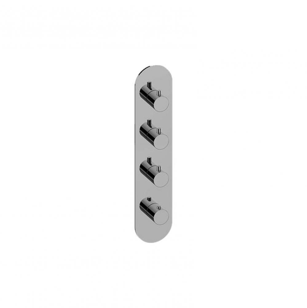 M-Series Round Thermostatic 4-Hole Trim Plate and Handle (Trim Only)
