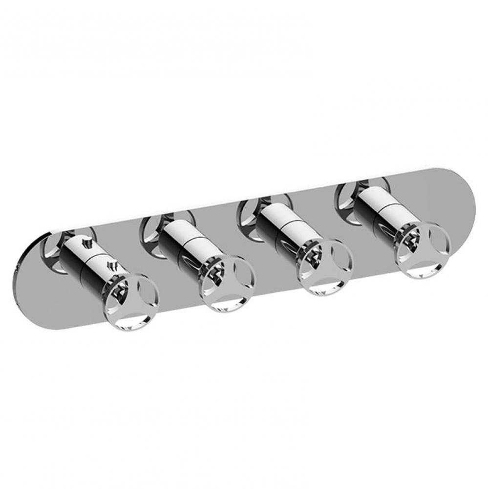 M-Series Round 4-Hole Trim Plate with Harley Handles (Horizontal Installation)