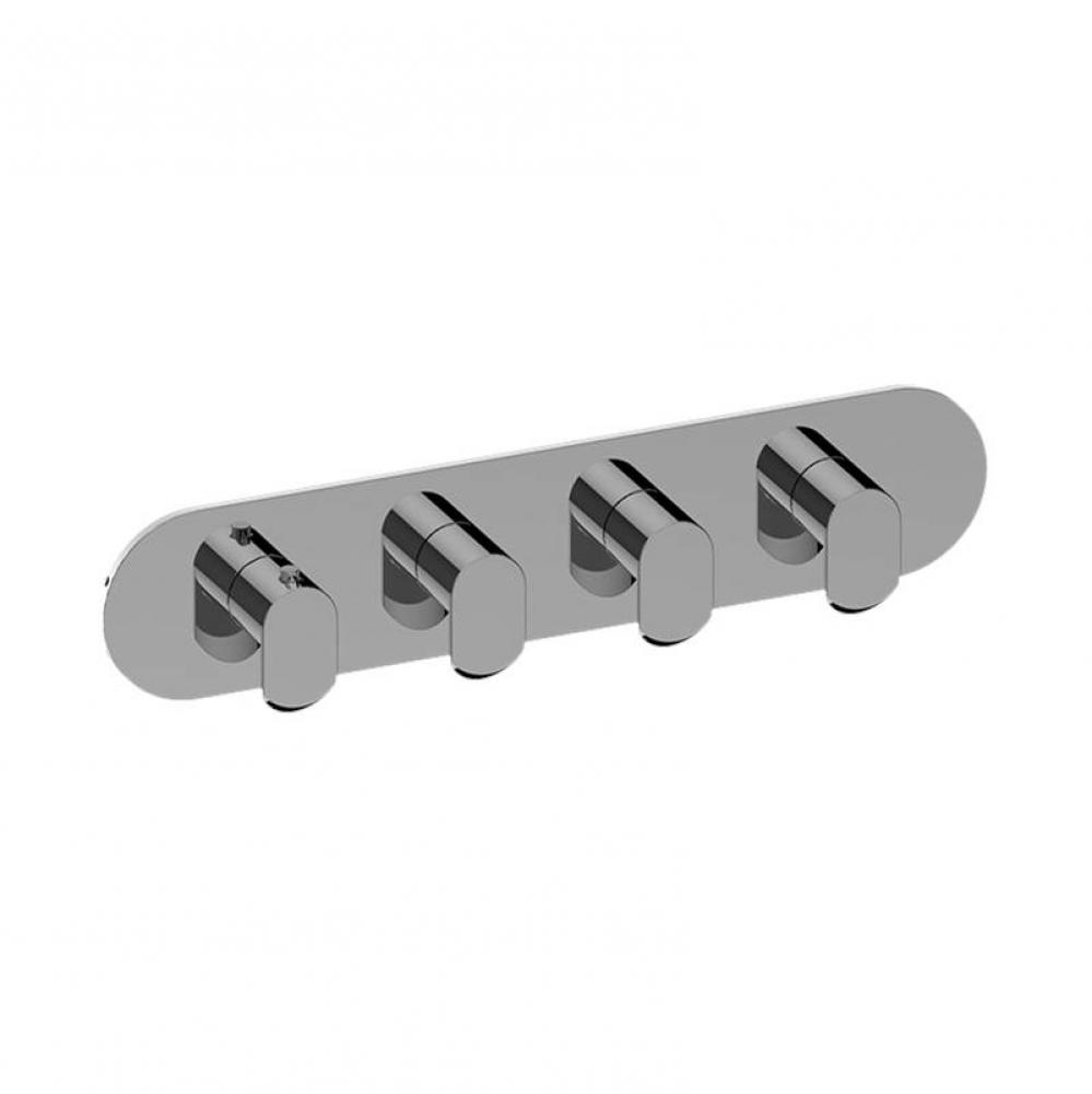 M-Series Round 4-Hole Trim Plate with Phase Handles (Horizontal Installation)