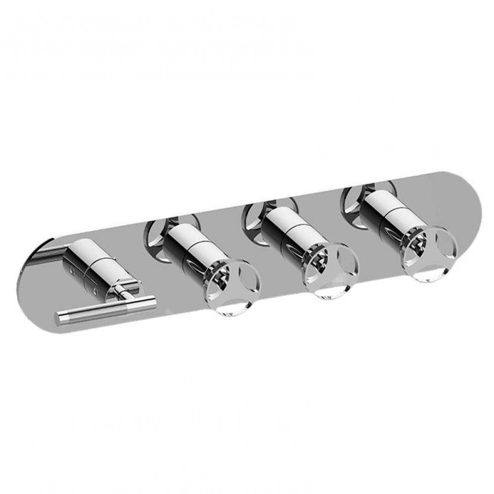 M-Series Round 4-Hole Trim Plate with Harley Handles (Horizontal Installation)