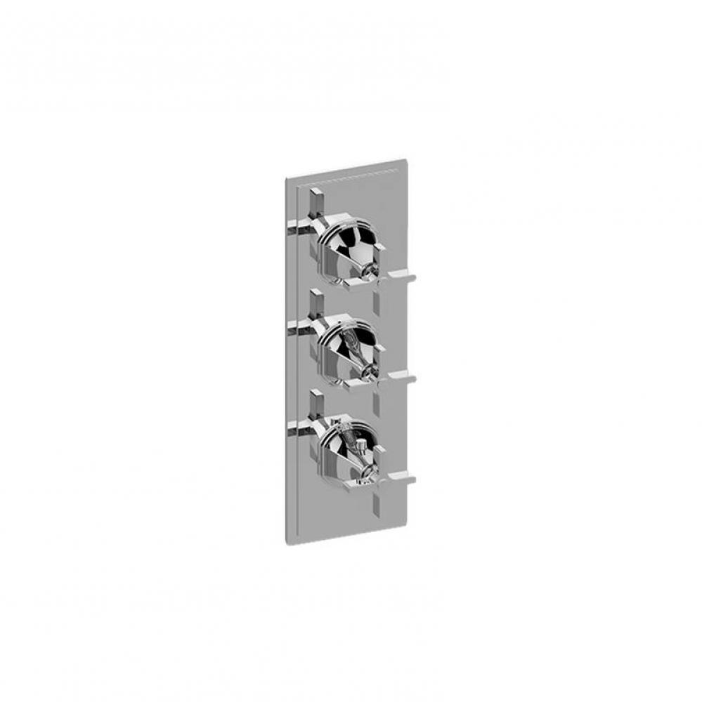 M-Series Finezza UNO 3-Hole Trim Plate w/Cross Handles (Vertical Installation)