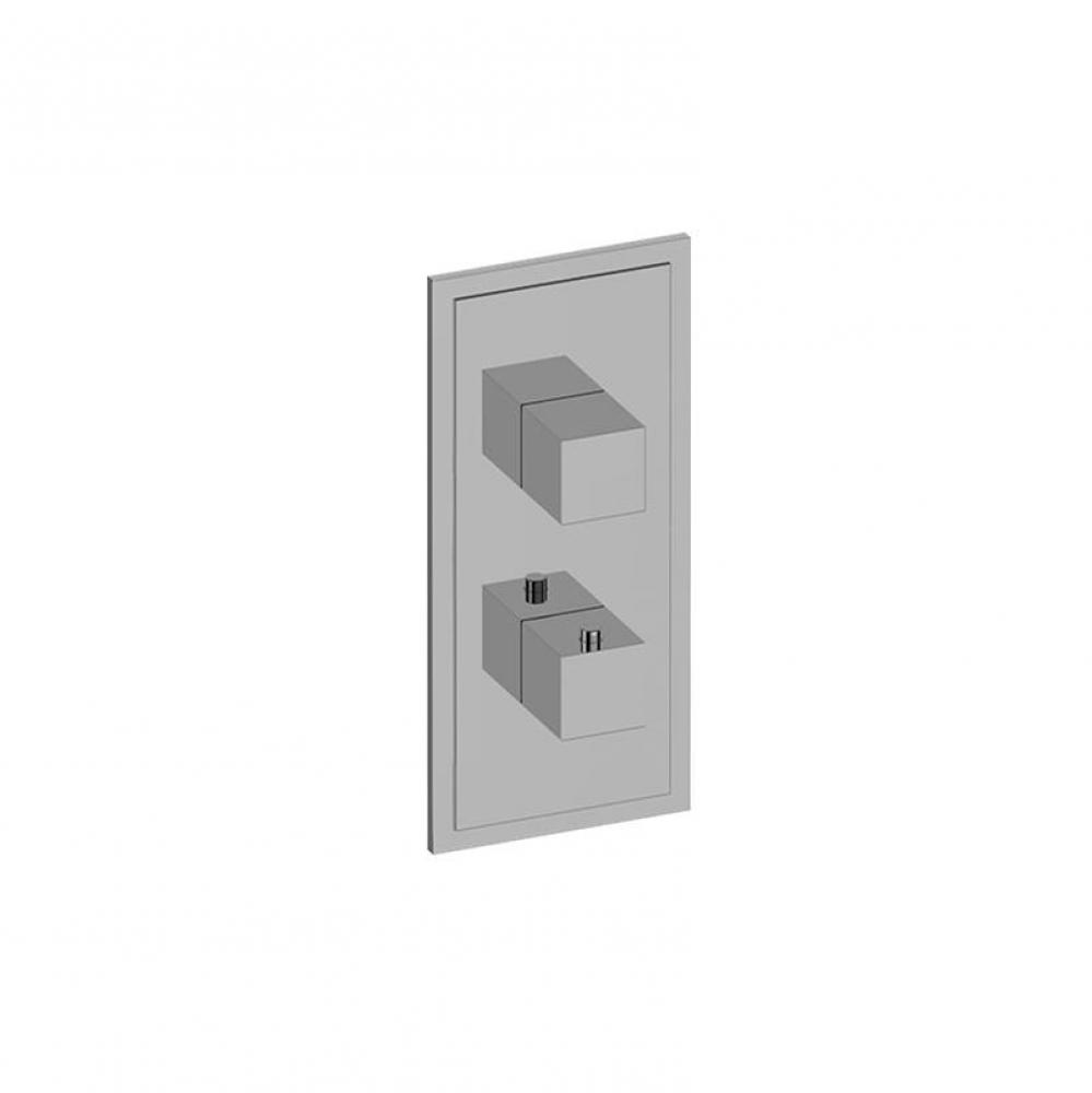 M-Series Transitional Square 2-Hole Trim Plate with Square Handles (Vertical Orientation)