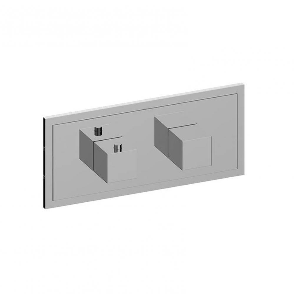 M-Series Transitional Square 2-Hole Trim Plate with Square Handles (Horizontal Orientation)
