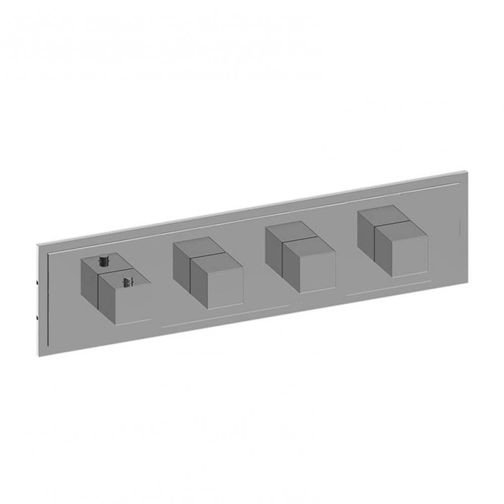 M-Series Transitional Square 4-Hole Trim Plate with Square Handles (Horizontal Orientation)