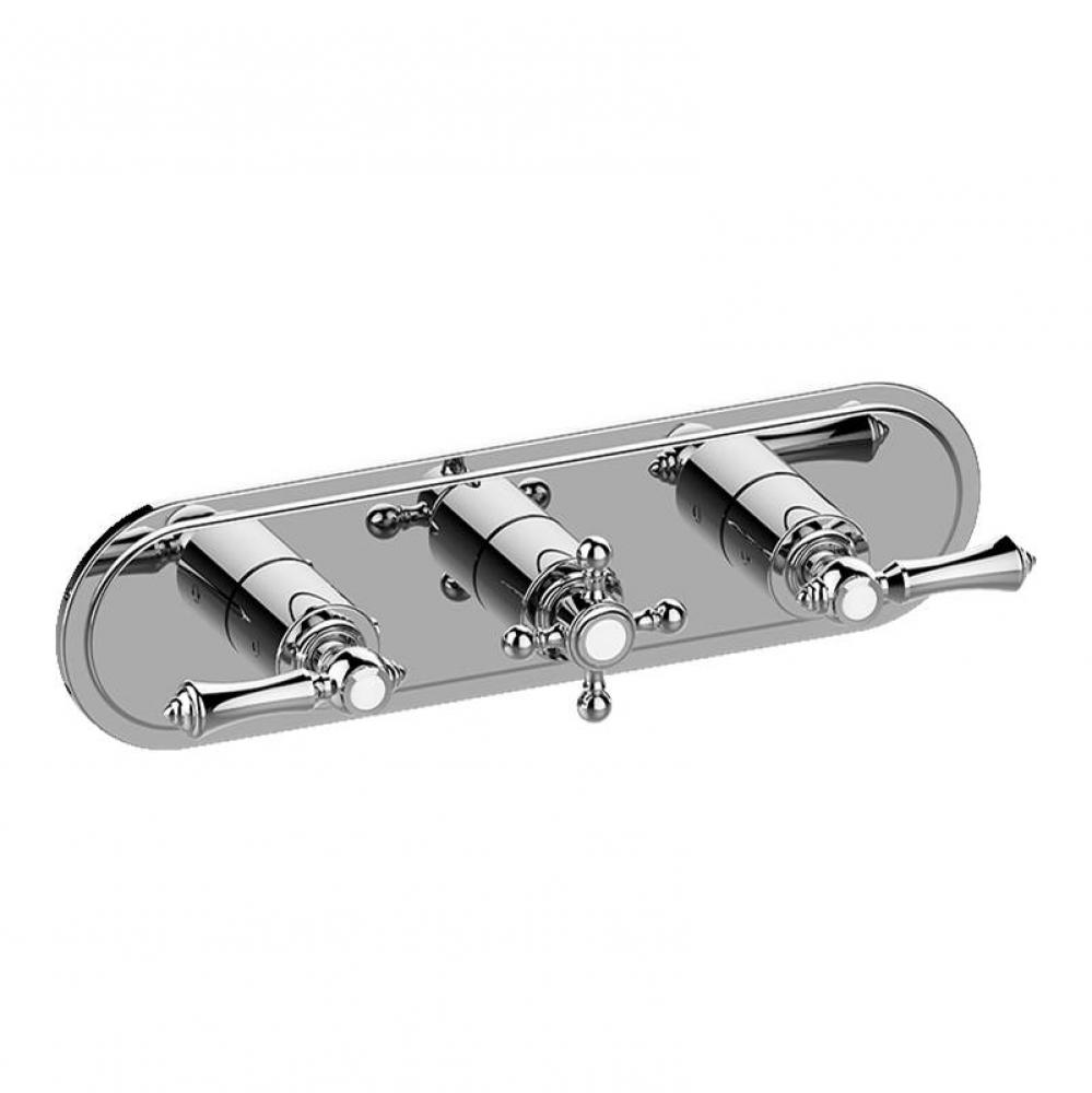 Adley Traditional M-Series Valve Trim with Three Handles (Horizontal Orientation)