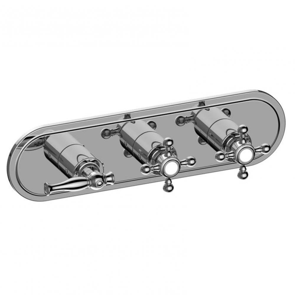 Lauren Traditional M-Series Valve Trim with Three Handles (Horizontal Orientation)
