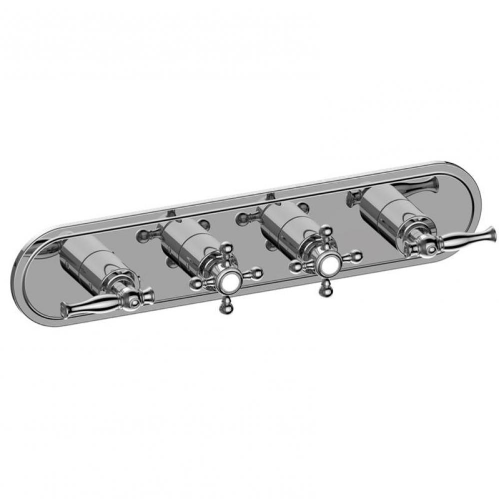 Lauren Traditional M-Series Valve Trim with Four Handles (Horizontal Orientation)