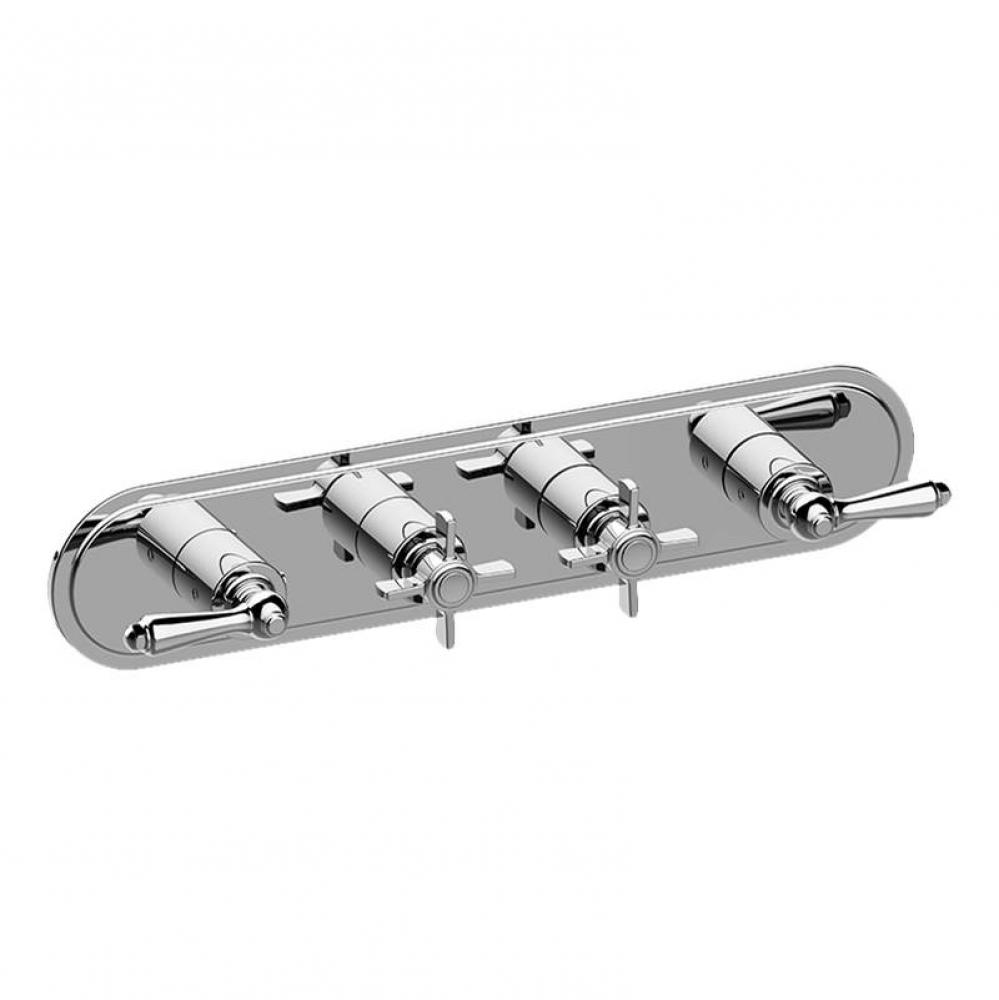 Camden Traditional M-Series Valve Trim with Four Handles (Horizontal Orientation)