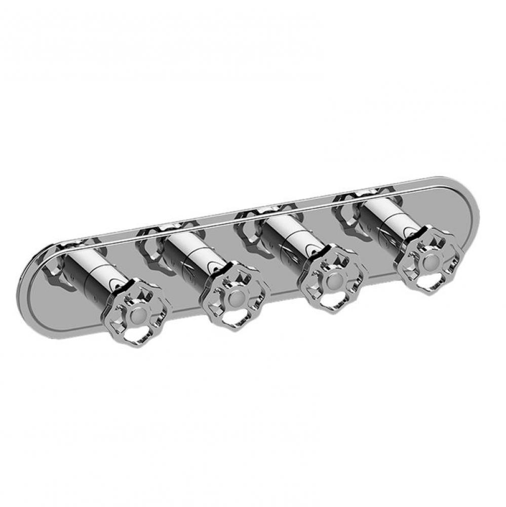 M-Series Transitional 4-Hole Trim Plate w/Vintage Handles (Horizontal Installation)