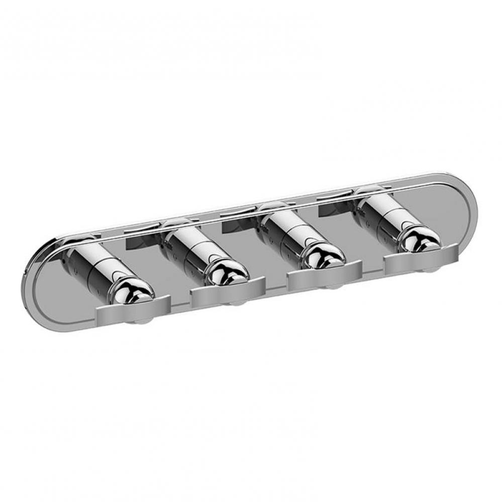 Bali Traditional M-Series Valve Trim with Four Handles (Horizontal Orientation)