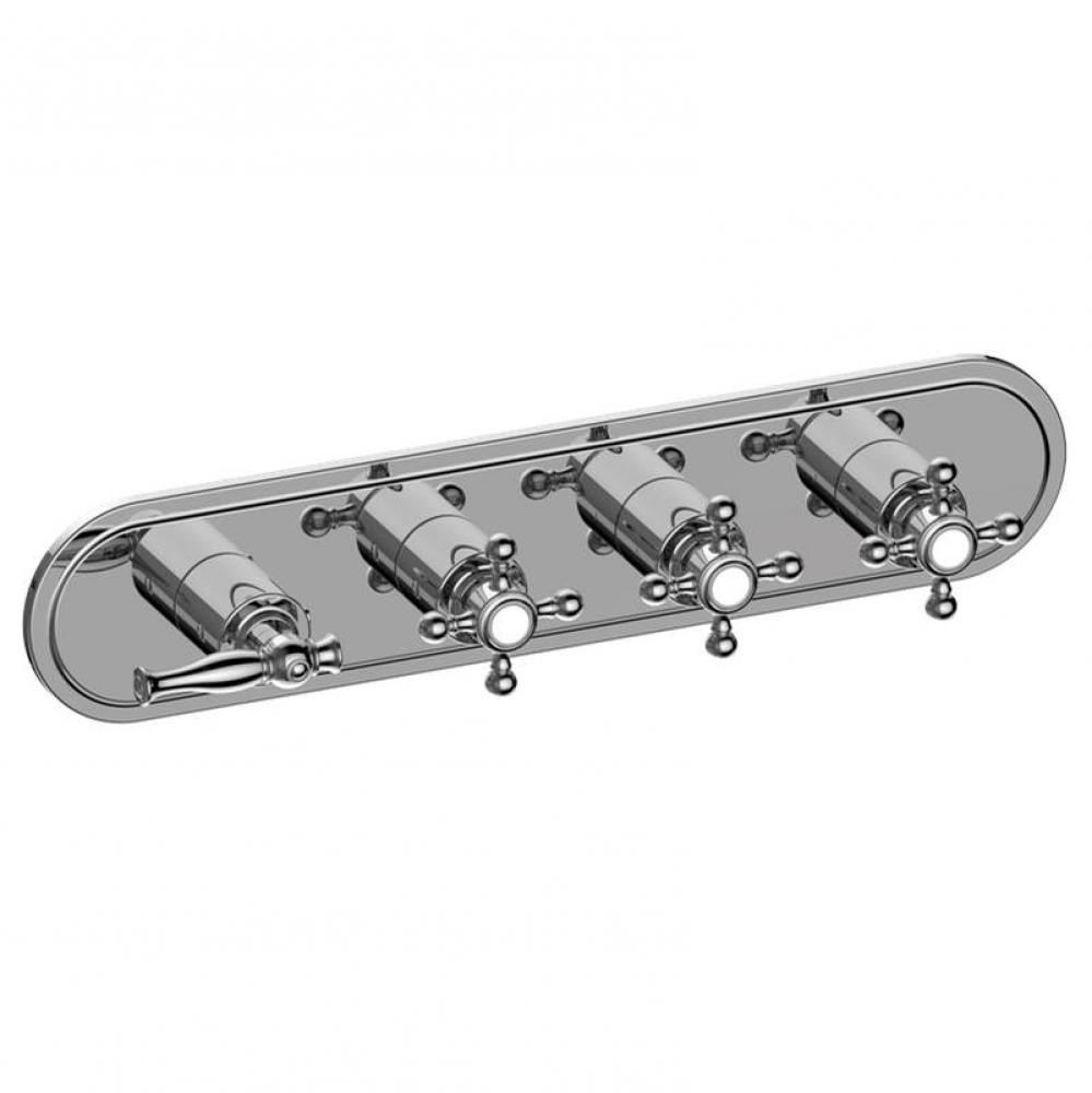 Lauren Traditional M-Series Valve Trim with Four Handles (Horizontal Orientation)