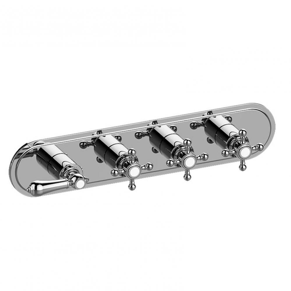Adley Traditional M-Series Valve Trim with Four Handles (Horizontal Orientation)